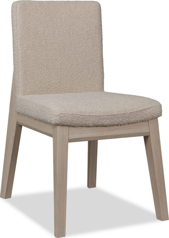 Modus Furniture - Liv Solid Wood Dining Chair in White Sand and Brun Boucle Set of 2 - QHTP63B_2 view 1