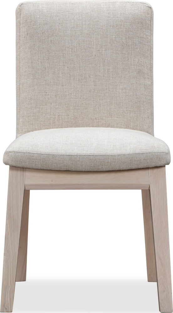 Modus Furniture - Liv Solid Wood Dining Chair in White Sand and Natural Linen - QHTP63A_1 view 2