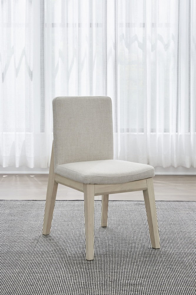 Modus Furniture - Liv Solid Wood Dining Chair in White Sand and Natural Linen - QHTP63A_1 view 5