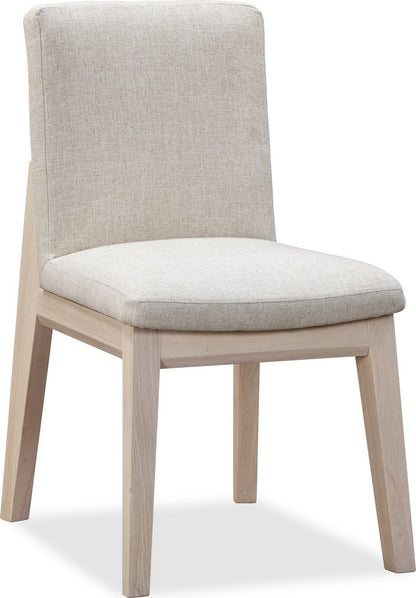 Modus Furniture - Liv Solid Wood Dining Chair in White Sand and Natural Linen Set of 2 - QHTP63A_2 view 1