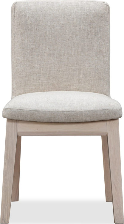 Modus Furniture - Liv Solid Wood Dining Chair in White Sand and Natural Linen Set of 2 - QHTP63A_2 view 2
