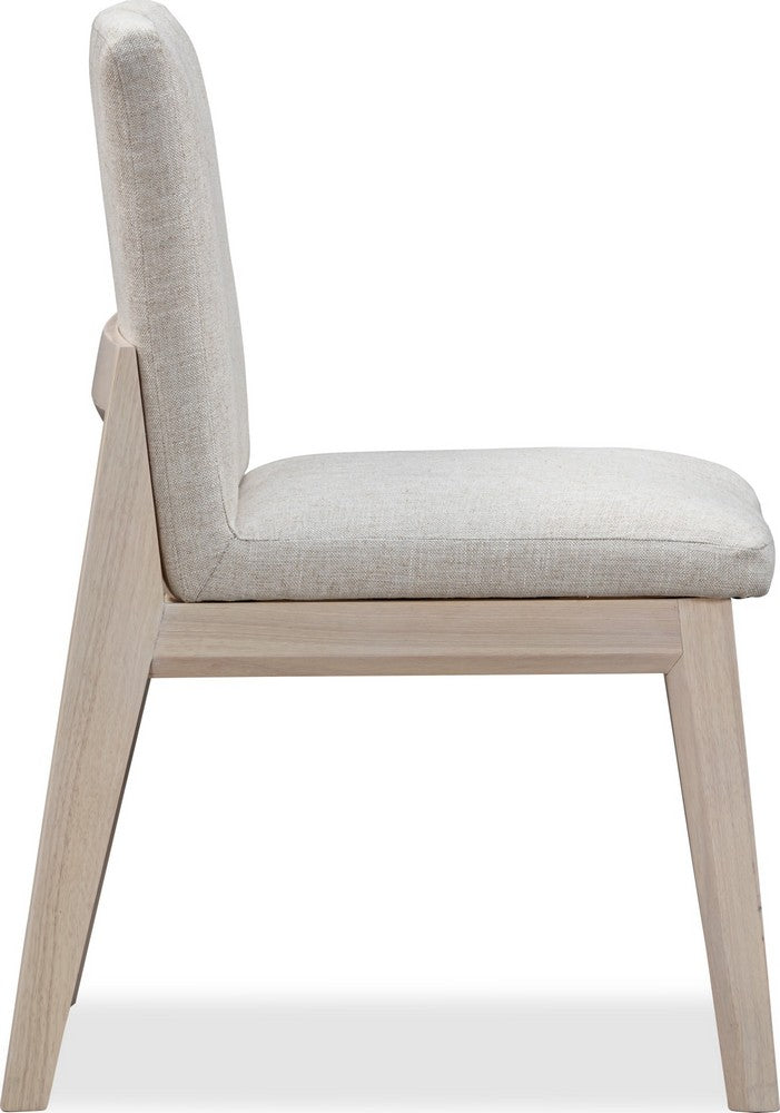 Modus Furniture - Liv Solid Wood Dining Chair in White Sand and Natural Linen Set of 2 - QHTP63A_2 view 3