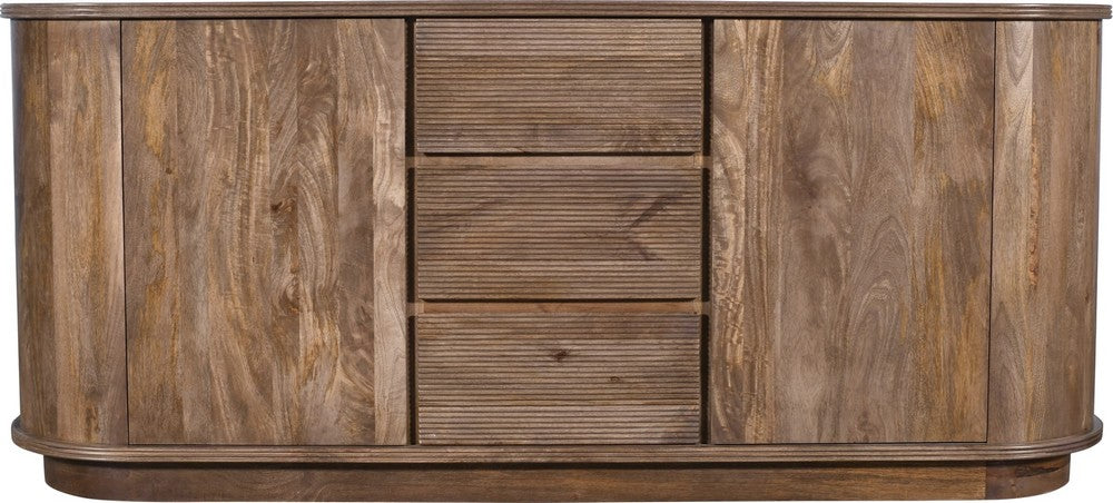 Modus Furniture - Liyana Solid Wood Three Drawer Two Door Sideboard in Natural Tan - PJRT78 view 1