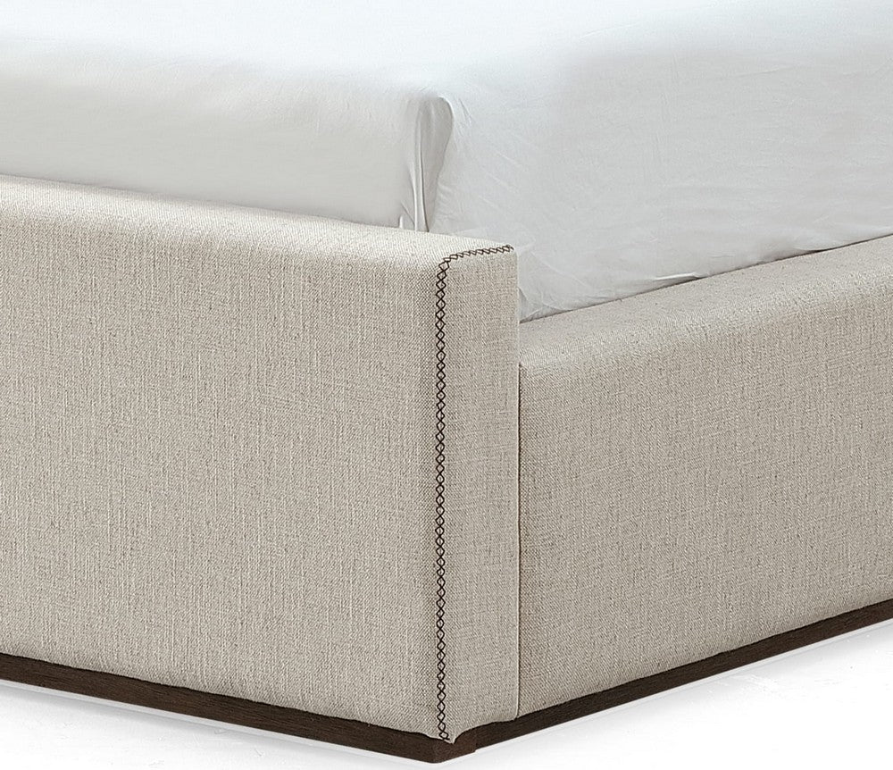 Modus Furniture - Louis King-size Upholstered Platform Bed in Natural Linen (2026) - MQMWN7 view 4