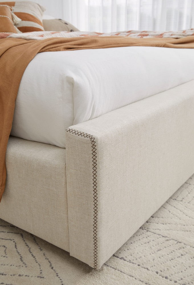 Modus Furniture - Louis King-size Upholstered Platform Bed in Natural Linen (2026) - MQMWN7 view 6