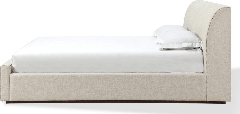 Modus Furniture - Louis King-size Upholstered Platform Bed in Natural Linen - MQMWH7 view 3
