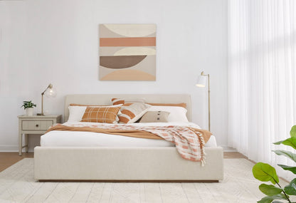 Modus Furniture - Louis Queen-size Upholstered Platform Bed in Natural Linen (2026) - MQMWN5 view 9