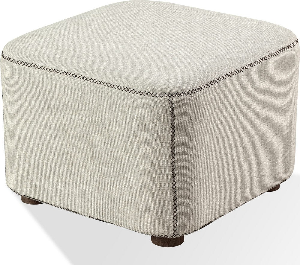 Modus Furniture - Louis Upholstered Ottoman in Natural Linen - MQMW88 view 1