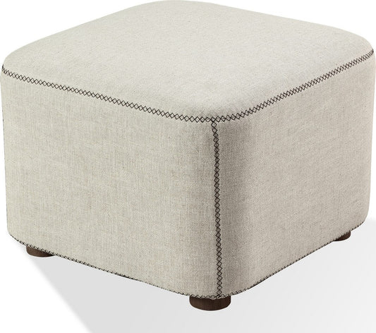 Modus Furniture - Louis Upholstered Ottoman in Natural Linen - MQMW88 view 1