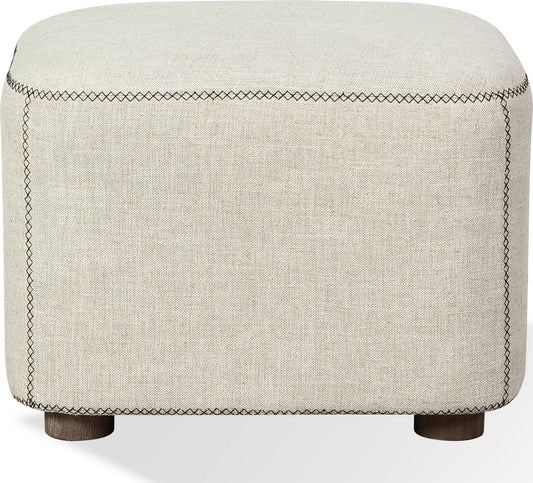 Modus Furniture - Louis Upholstered Ottoman in Natural Linen - MQMW88 view 2