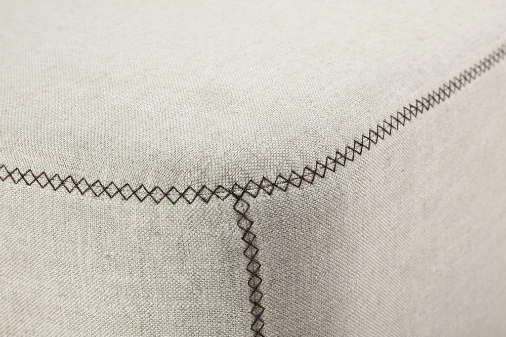 Modus Furniture - Louis Upholstered Ottoman in Natural Linen - MQMW88 view 3