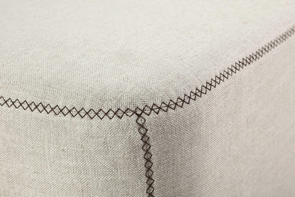 Modus Furniture - Louis Upholstered Ottoman in Natural Linen - MQMW88 view 3
