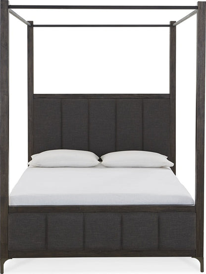 Modus Furniture - Lucerne Queen-Size Upholstered Canopy Bed in Vintage Coffee - 5NL2B5 view 2
