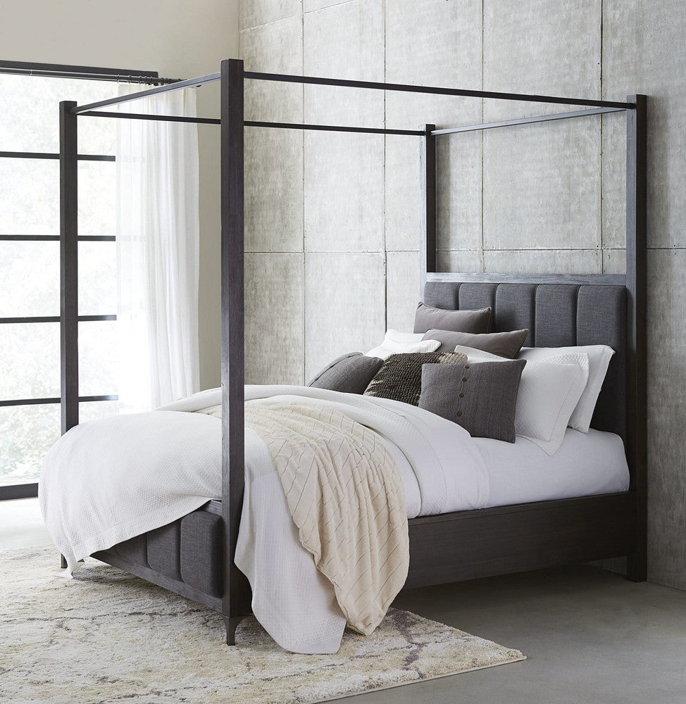 Modus Furniture - Lucerne Queen-Size Upholstered Canopy Bed in Vintage Coffee - 5NL2B5 view 5