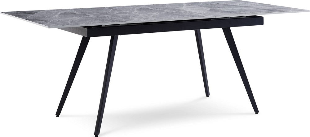 Modus Furniture - Lucia Extendable Stone Top Metal Leg Dining Table in Piedra and Black - LELB60 view 1