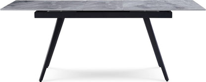 Modus Furniture - Lucia Extendable Stone Top Metal Leg Dining Table in Piedra and Black - LELB60 view 2