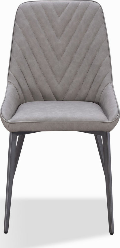 Modus Furniture - Lucia Metal Leg Upholstered Dining Chair in Anchor Gray Synthetic Leather and Gunmetal - LEPG64_1 view 2