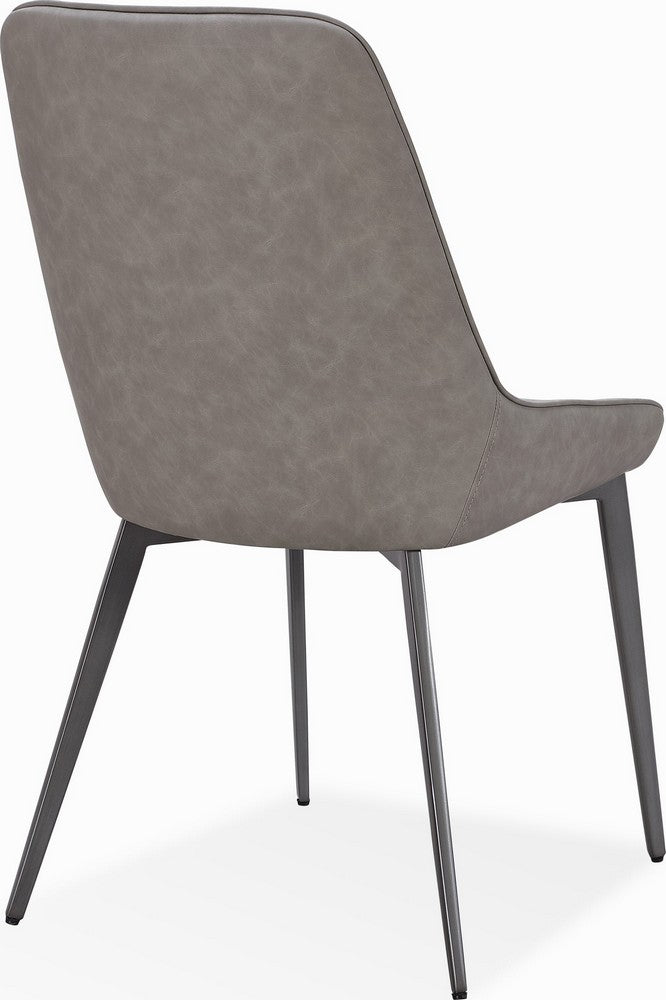Modus Furniture - Lucia Metal Leg Upholstered Dining Chair in Anchor Gray Synthetic Leather and Gunmetal - LEPG64_1 view 4