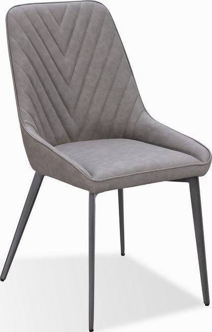 Modus Furniture - Lucia Metal Leg Upholstered Dining Chair in Anchor Gray Synthetic Leather and Gunmetal Set of 2 - LEPG64_2 view 1