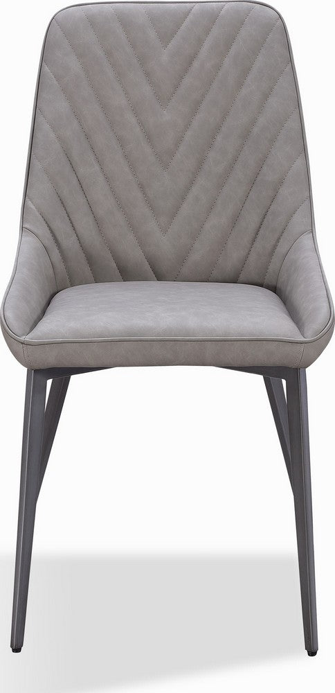 Modus Furniture - Lucia Metal Leg Upholstered Dining Chair in Anchor Gray Synthetic Leather and Gunmetal Set of 2 - LEPG64_2 view 2