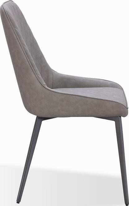 Modus Furniture - Lucia Metal Leg Upholstered Dining Chair in Anchor Gray Synthetic Leather and Gunmetal Set of 2 - LEPG64_2 view 3