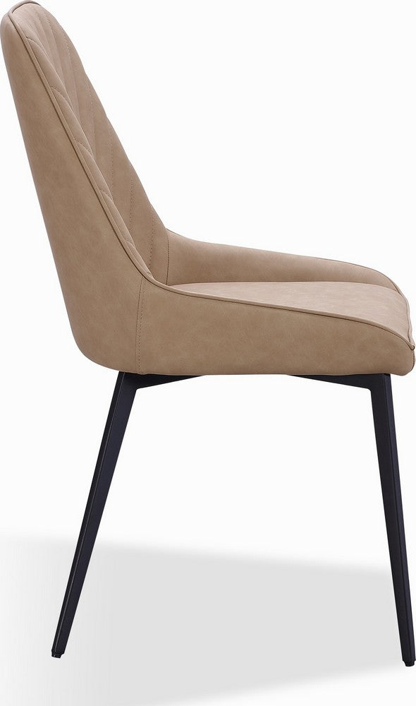 Modus Furniture - Lucia Metal Leg Upholstered Dining Chair in Honey Synthetic Leather Set of 2 - LEPJ63_2 view 3