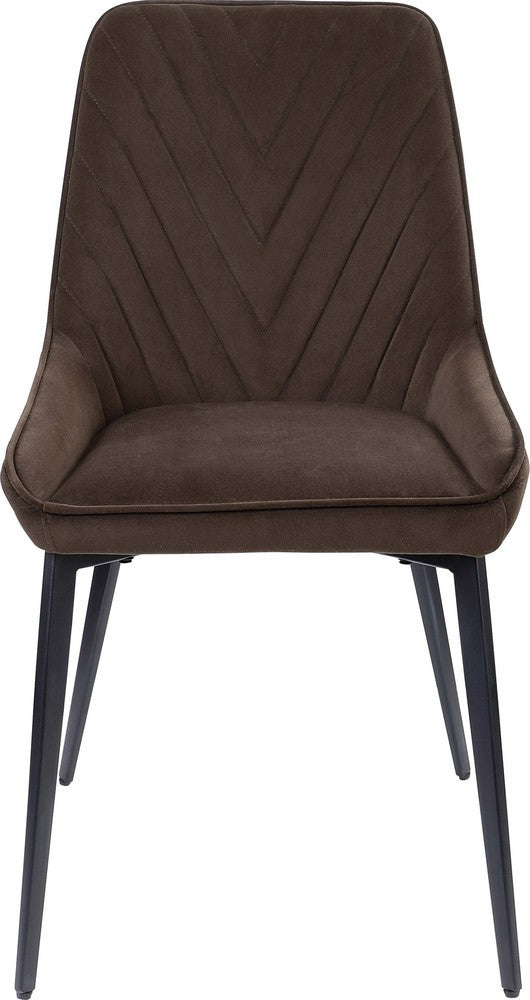 Modus Furniture - Lucia Metal Leg Upholstered Dining Chair in Penny  Velvet and Gunmetal - LEPJ65_1 view 2