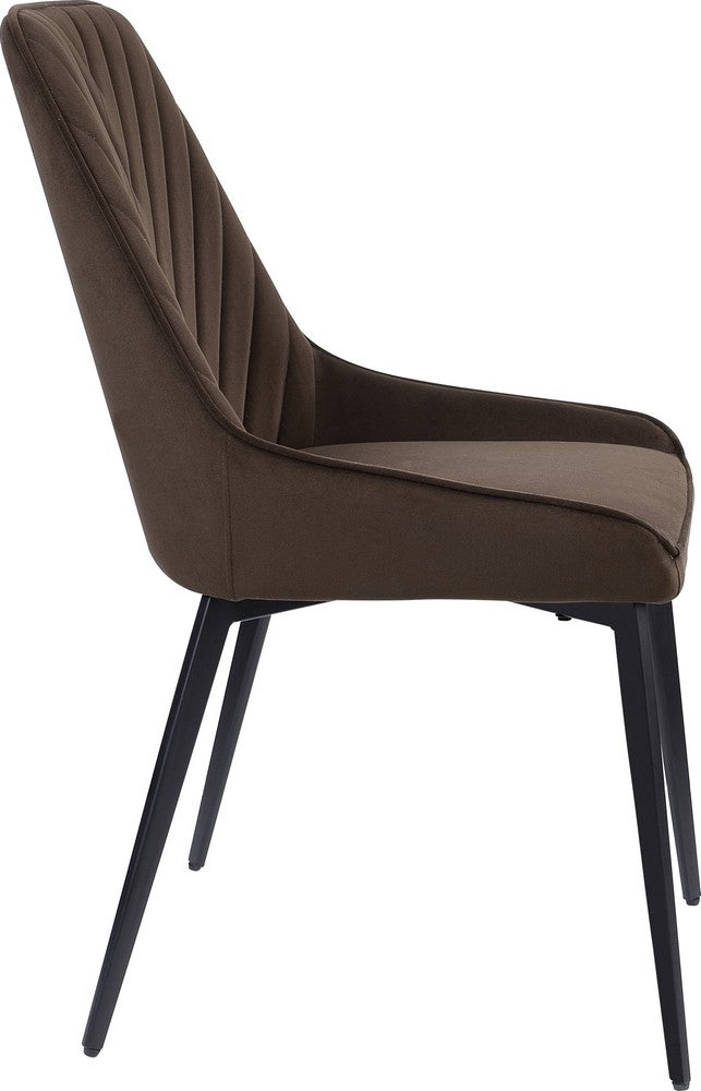 Modus Furniture - Lucia Metal Leg Upholstered Dining Chair in Penny  Velvet and Gunmetal Set of 2 - LEPJ65_2 view 2