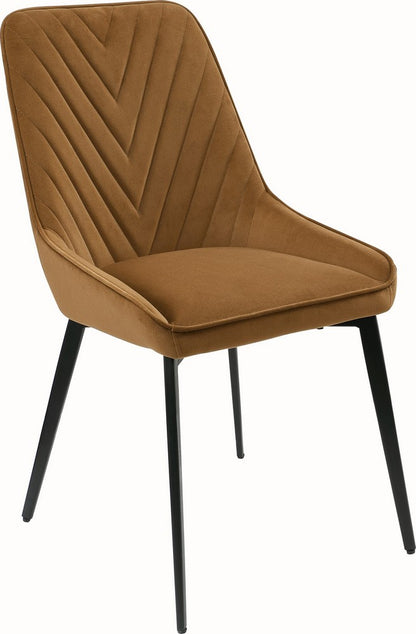 Modus Furniture - Lucia Upholstered Dining Chair in Cognac Velvet and Black Metal Set of 2 - LEPJ64_2 view 1