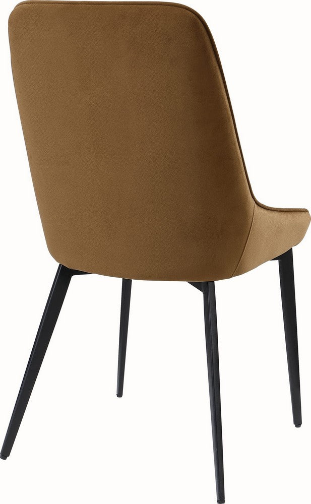 Modus Furniture - Lucia Upholstered Dining Chair in Cognac Velvet and Black Metal Set of 2 - LEPJ64_2 view 4