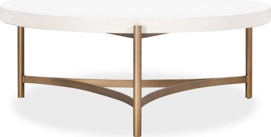 Modus Furniture - Lyon Round White Concrete and Metal Coffee Table - A8N121 view 1