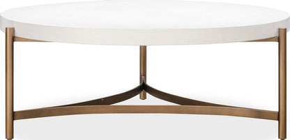 Modus Furniture - Lyon Round White Concrete and Metal Coffee Table - A8N121 view 2