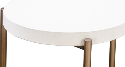 Modus Furniture - Lyon Round White Concrete and Metal Side Table - A8N122 view 4