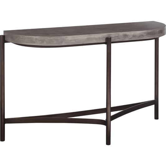 Modus Furniture - Lyon Semi-circular Concrete and Metal Console Table - A89423 view 2