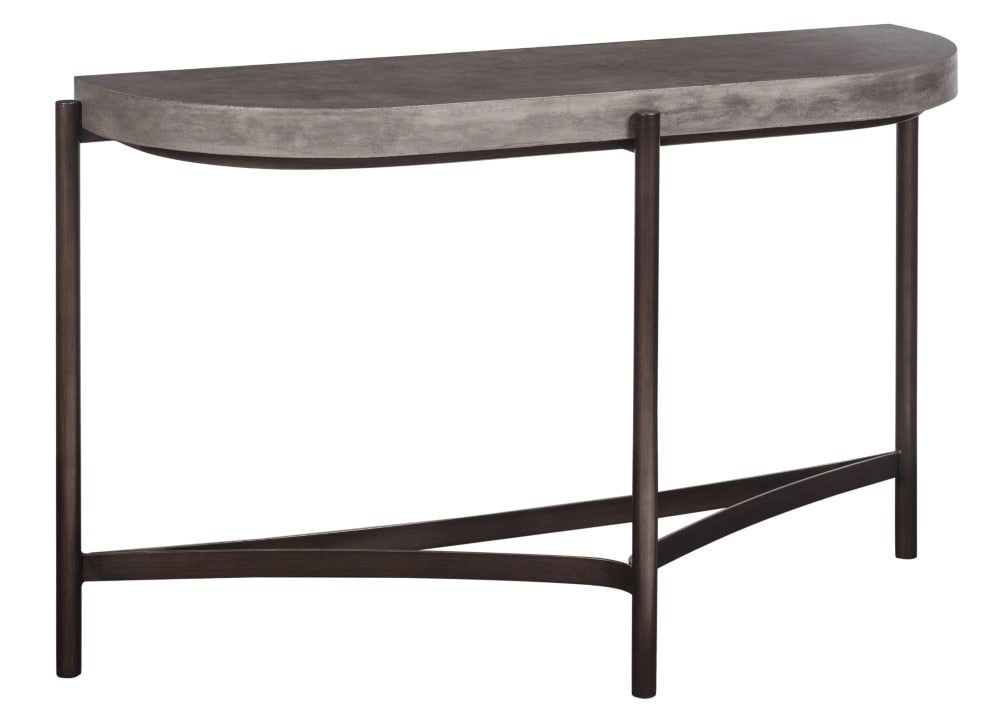Modus Furniture - Lyon Semi-circular Concrete and Metal Console Table - A89423 veiw 1