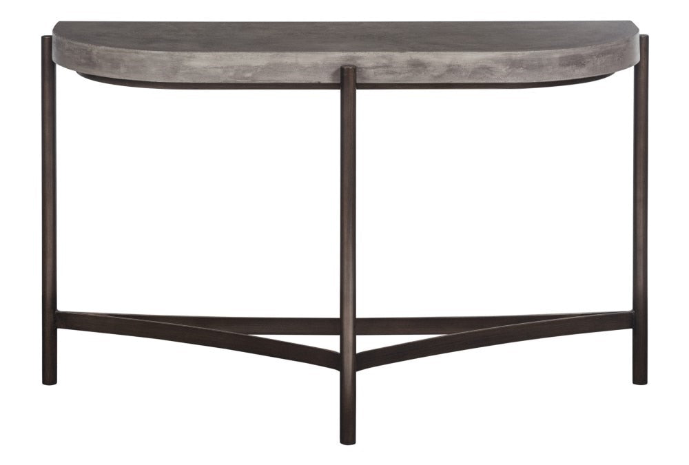 Modus Furniture - Lyon Semi-circular Concrete and Metal Console Table - A89423 veiw 2