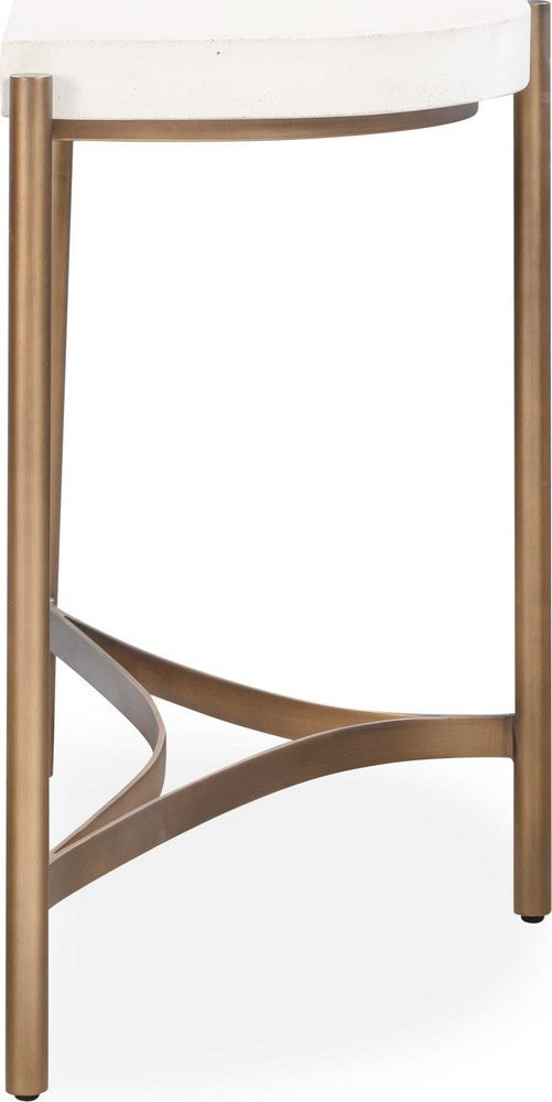 Modus Furniture - Lyon Semi-circular White Concrete and Metal Console Table - A8N123 view 3