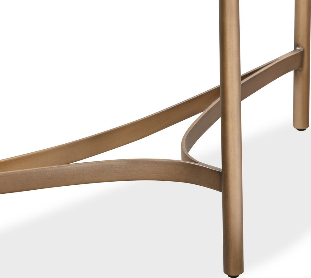 Modus Furniture - Lyon Semi-circular White Concrete and Metal Console Table - A8N123 view 4
