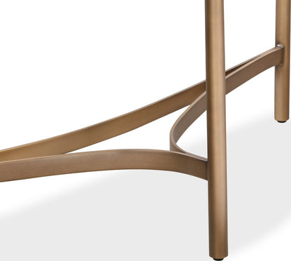 Modus Furniture - Lyon Semi-circular White Concrete and Metal Console Table - A8N123 view 4