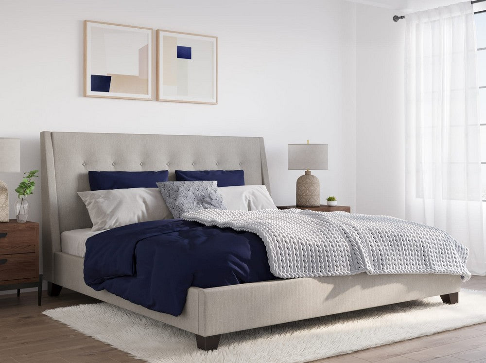 Modus Furniture - Madera Full-size Upholstered Platform Bed in Putty - JWHMH4 view 5