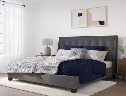 Modus Furniture - Madera King-Size Upholstered Platform Bed in Dark Charcoal (2026) - JWHLJ7 view 4