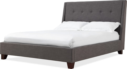Modus Furniture - Madera King-size Upholstered Platform Bed in Dark Charcoal - JWHLH7 view 1