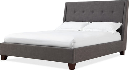 Modus Furniture - Madera Queen-size Upholstered Platform Bed in Dark Charcoal - JWHLH5 view 1