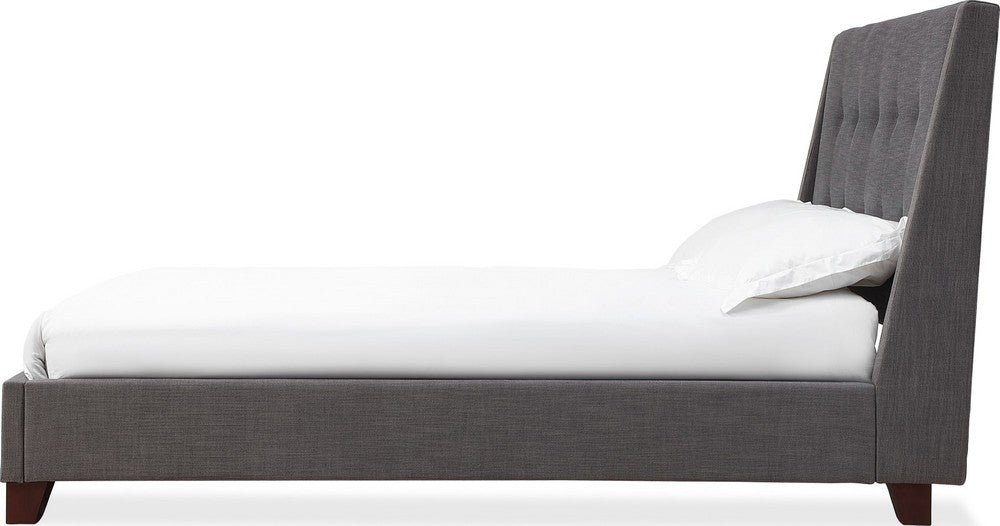 Modus Furniture - Madera Queen-size Upholstered Platform Bed in Dark Charcoal - JWHLH5 view 3