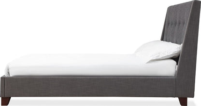 Modus Furniture - Madera Queen-size Upholstered Platform Bed in Dark Charcoal - JWHLH5 view 3