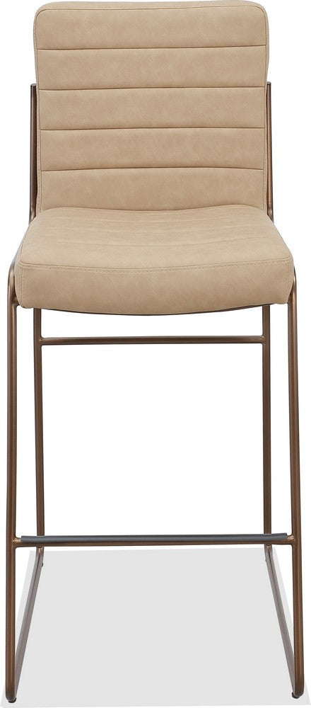 Modus Furniture - Madison Metal Frame Counter Stool in Honey Synthetic Leather - PWTA69APJ view 2