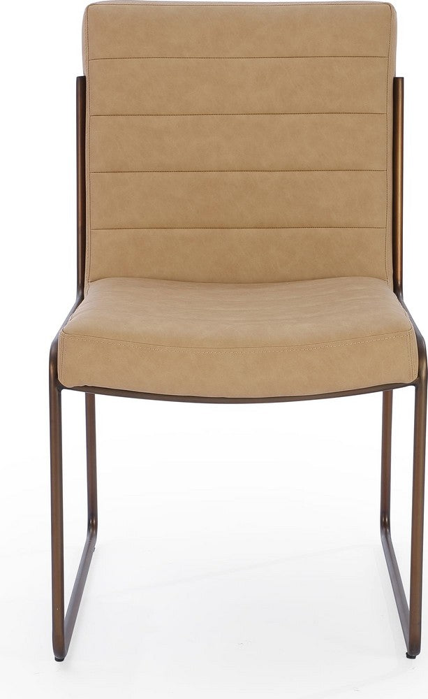 Modus Furniture - Madison Metal Frame Dining Chair in Honey Synthetic Leather Set of 2 - PWTA63APJ_2 view 2