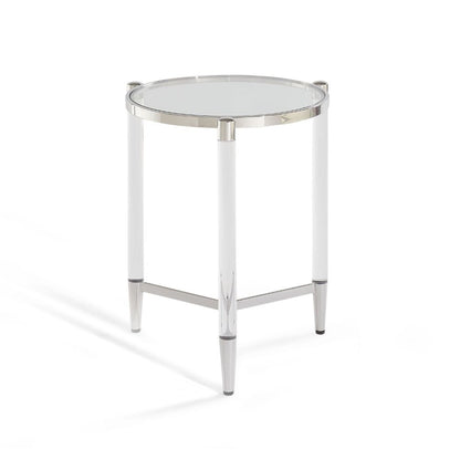Modus Furniture - Marilyn Glass Top and Steel Base Round End Table - 4RV222 veiw 2
