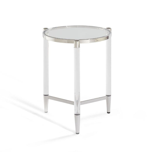 Modus Furniture - Marilyn Glass Top and Steel Base Round End Table - 4RV222 veiw 2