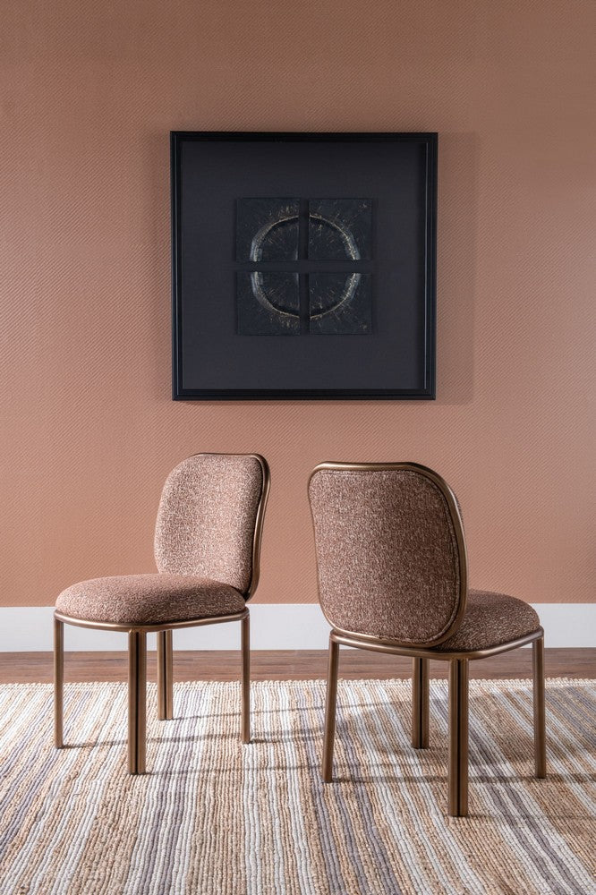 Modus Furniture - Mataranka Dining Chair in Giraffe Chenille and Brushed Golden Stainless Steel Set of 2 - UTT663_2 view 6